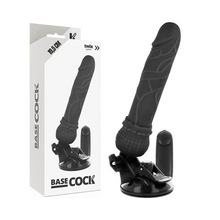 Basecock Twix - Vibratore Realistico con Ventosa 19,5X4X3,5 CM Nero