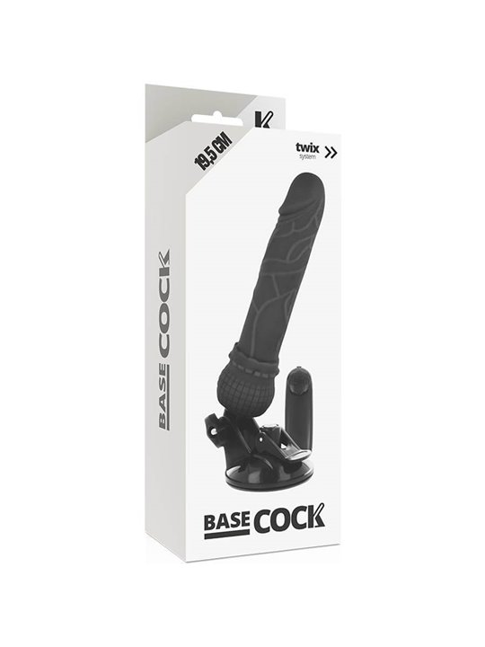 Basecock Twix - Vibratore Realistico con Ventosa 19,5X4X3,5 CM Nero