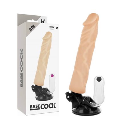 Basecock Twix - Vibratore Realistico con Ventosa 21x4x4 Cm 12 Velocità
