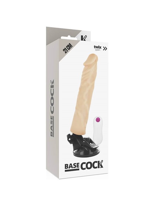 Basecock Twix - Vibratore Realistico con Ventosa 21X4X4 CM 12 Velocità