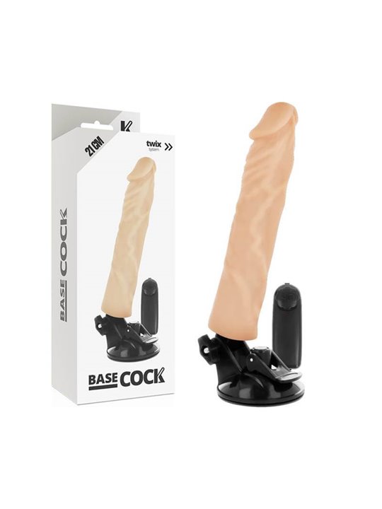 Basecock Twix - Realistic Vibrator with Suction Cup 21x4x4 CM