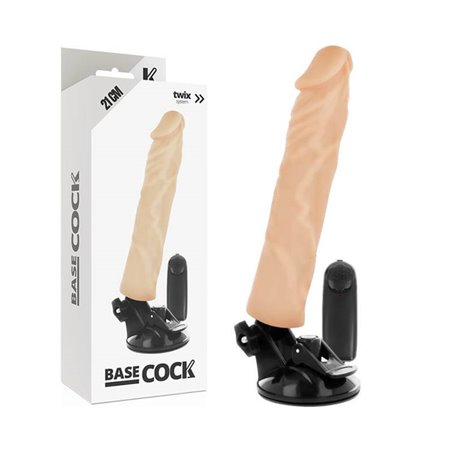 Basecock Twix - Realistic Vibrator with Suction Cup 21x4x4 CM