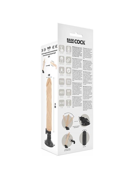 Basecock - Realistic Vibrator Remote Control Flesh 21 CM