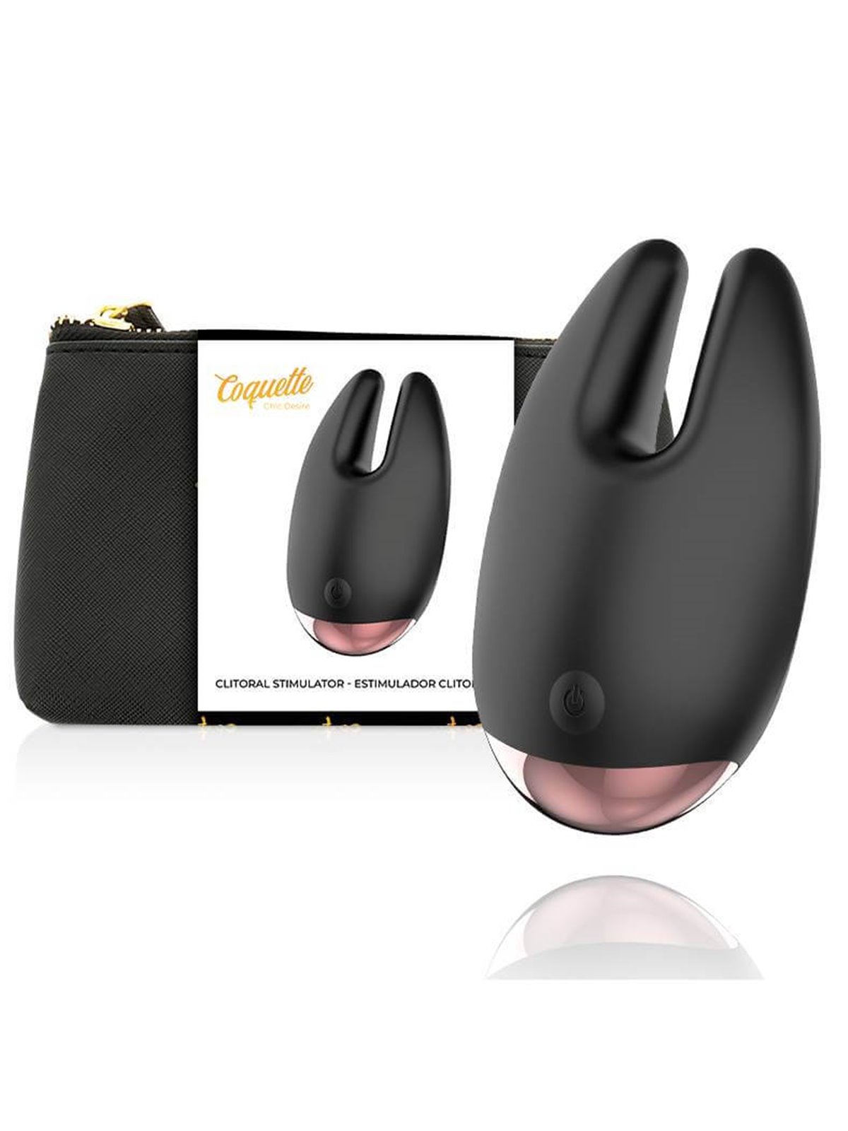Coquette Chic Desire - Massaggiatore Clitorideo Doppio 10 Velocità - Nero/Oro