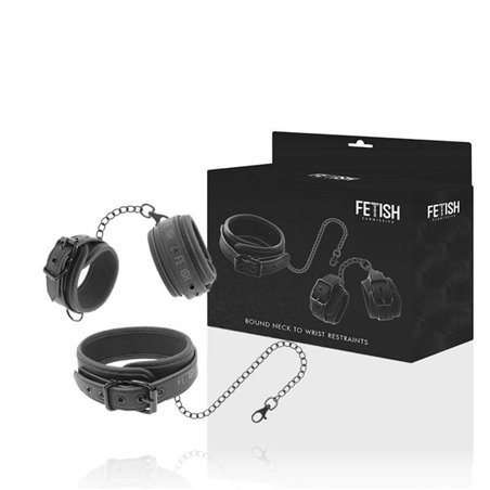 Fetish Submissive - Collare e Polsini in Pelle Vegana con Fodera in Neoprene