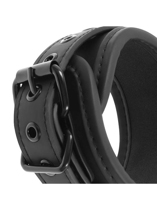 Fetish Submissive - Collare e Polsini in Pelle Vegana con Fodera in Neoprene