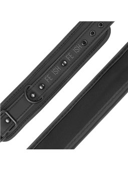 Fetish Submissive - Collare e Polsini in Pelle Vegana con Fodera in Neoprene