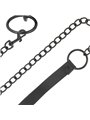 Darkness Thin Full Black Collar - Collare e Guinzaglio in Pelle Vegana - Nero