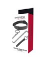 Darkness Thin Full Black Collar - Collare e Guinzaglio in Pelle Vegana - Nero