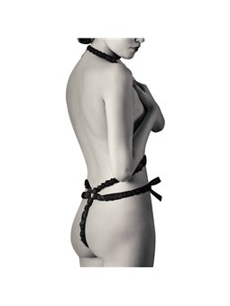 Coquette Chic Desire - Imbracatura Stile Corsetto con Copricapezzoli - Nero