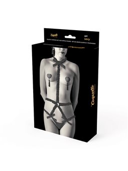 Coquette Chic Desire - Lingerie Set with Deluxe Nipple Covers