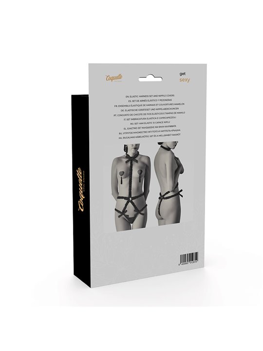 Coquette Chic Desire - Lingerie Set with Deluxe Nipple Covers