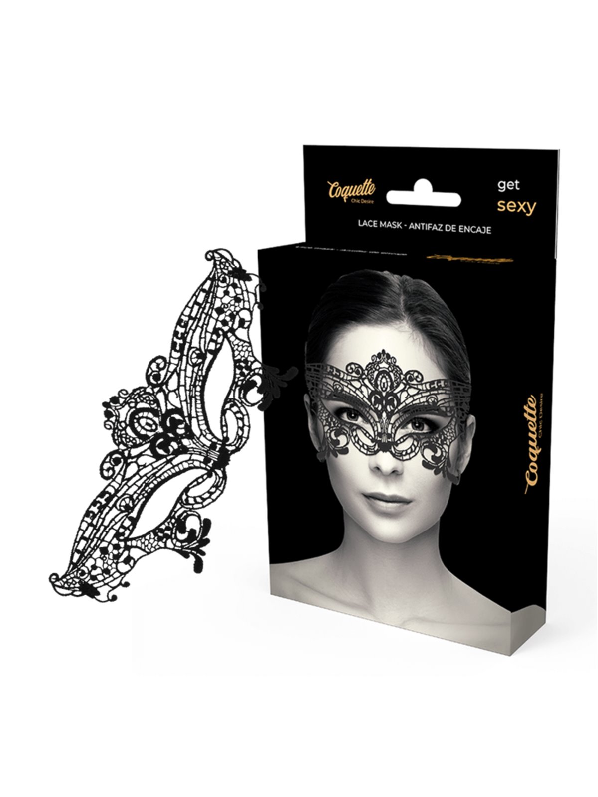Coquette Chic Desire - Mascherina Ampia in Pizzo Nero