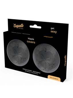 Coquette Chic Desire - Copricapezzoli Neri in Pizzo a Forma di Cuore