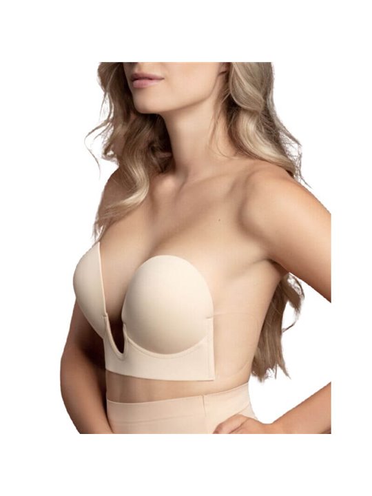 Bye-Bra - Reggiseno senza Spalline con Profonda Scollatura - Coppa A Beige