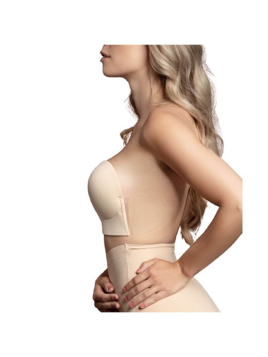 Bye-Bra - Reggiseno senza Spalline con Profonda Scollatura - Coppa A Beige