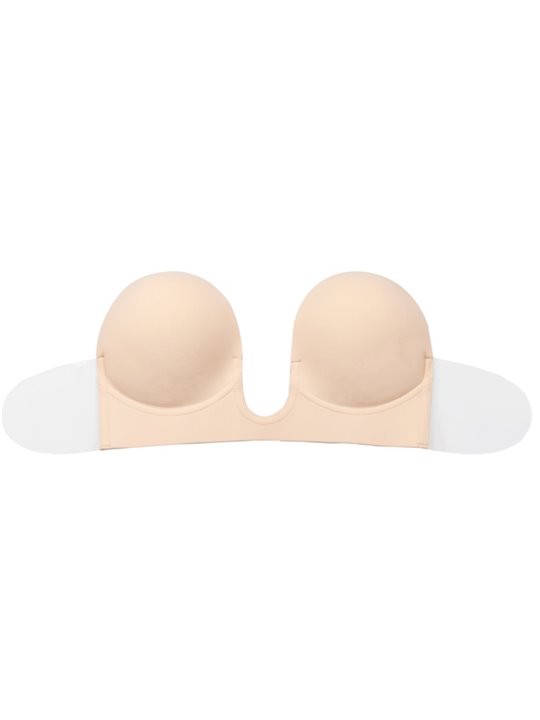 Bye-Bra - Reggiseno senza Spalline con Profonda Scollatura - Coppa A Beige
