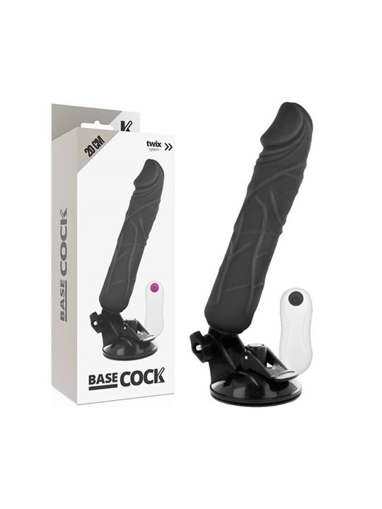 Basecock Twix - Vibratore Realistico con Ventosa 20X4X4 CM 12 Velocità Nero