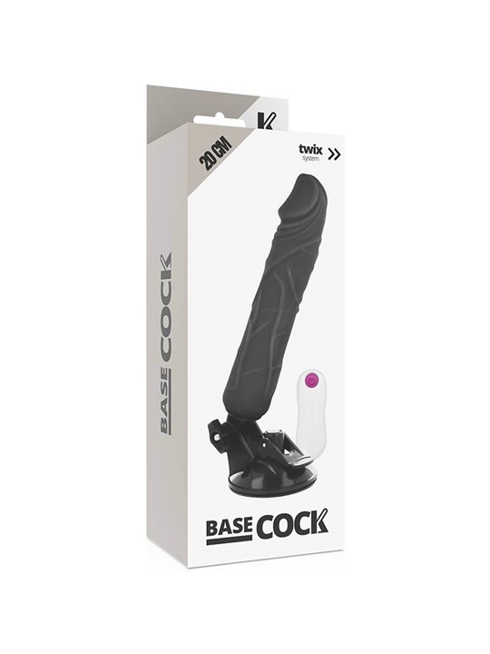 Basecock Twix - Vibratore Realistico con Ventosa 20X4X4 CM 12 Velocità Nero