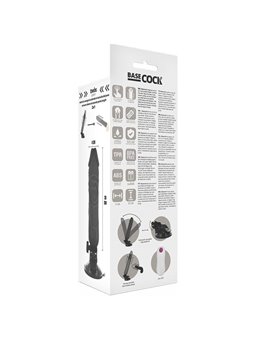 Basecock Twix - Vibratore Realistico con Ventosa 20X4X4 CM 12 Velocità Nero