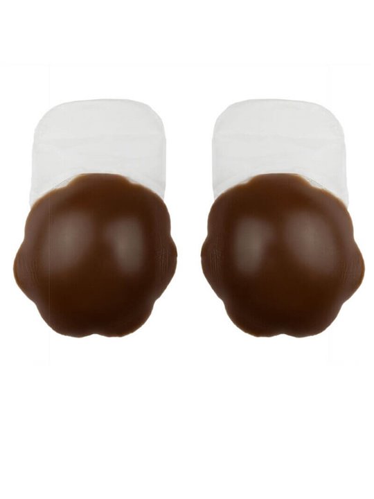 Bye-Bra - Coppe Reggiseno Pull-Up in Silicone Riutilizzabili - Taglia M Marrone