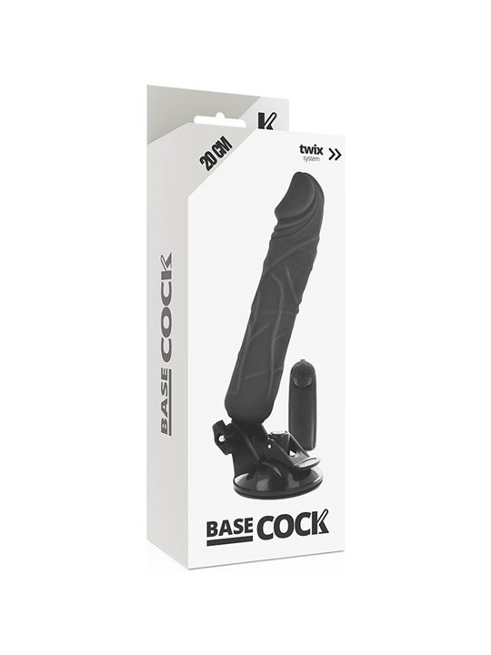 Basecock Twix - Vibratore Realistico con Ventosa 20X4X4 CM Nero