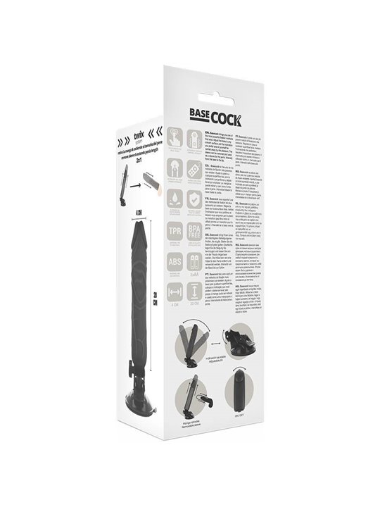Basecock Twix - Vibratore Realistico con Ventosa 20X4X4 CM Nero
