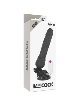 Basecock Twix - Vibratore Realistico con Ventosa 19,5X4X3,5 CM 12 Velocità Nero