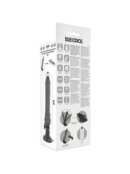 Basecock Twix - Vibratore Realistico con Ventosa 19,5X4X3,5 CM 12 Velocità Nero