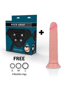 Rockarmy - Harness + Liquid Silicone Dildo Premium Avenger 19CM
