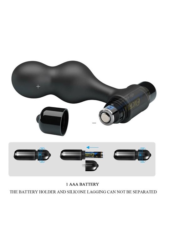 Mr Play - Silicone Vibrating Anal Plug Black