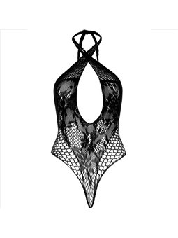 Leg Avenue - Teddy Halter with Lace Black