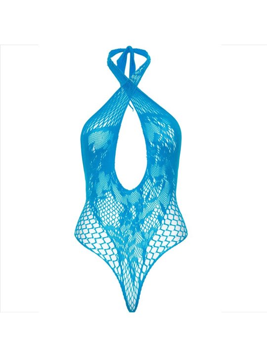 Leg Avenue - Teddy Halter with Lace Blue
