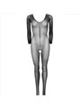 Leg Avenue - Bodystocking a Manica Lunga con Cavallo Aperto Taglia Unica Nero