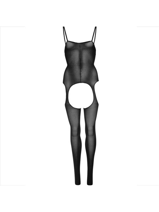 Leg Avenue - Bodystocking con Bretelle e Cavallo Aperto Taglia Unica Nero