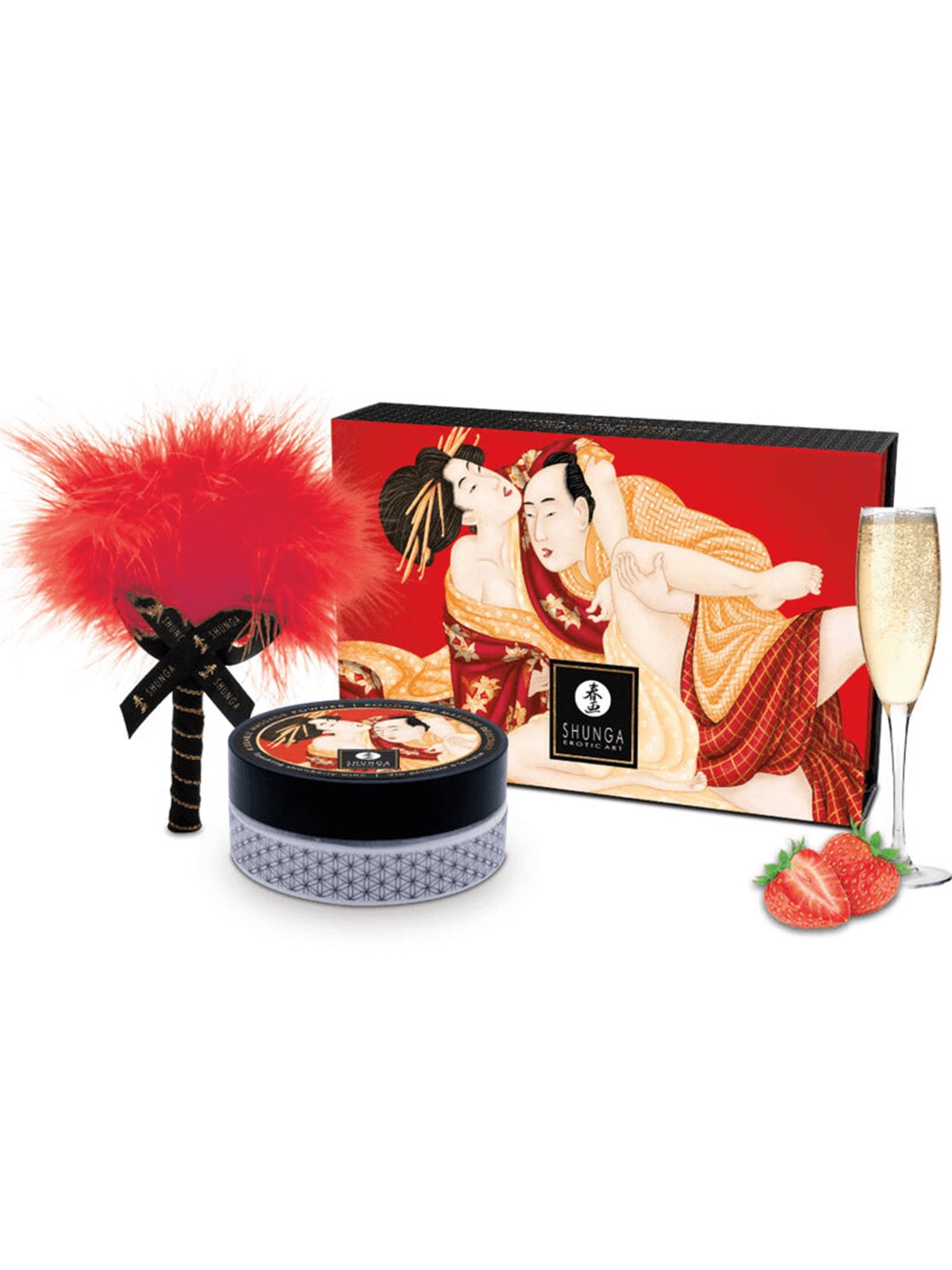 Shunga - Kit Polvere Da Massaggio Alimentare Fragola
