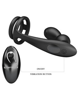 Pretty Love - Marshall Penis Ring with Vibratory Anal Plug with Remote Control