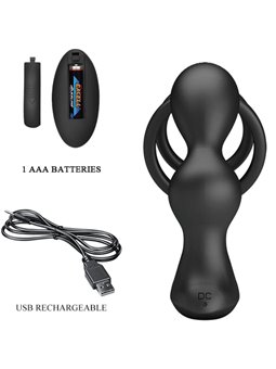 Pretty Love - Marshall Penis Ring with Vibratory Anal Plug with Remote Control