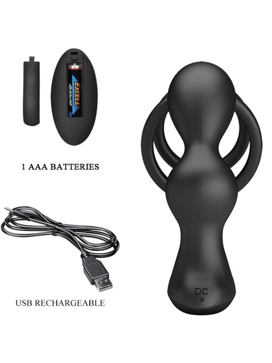 Pretty Love - Marshall Penis Ring with Vibratory Anal Plug with Remote Control