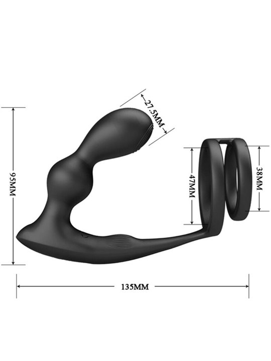 Pretty Love - Marshall Penis Ring with Vibratory Anal Plug with Remote Control