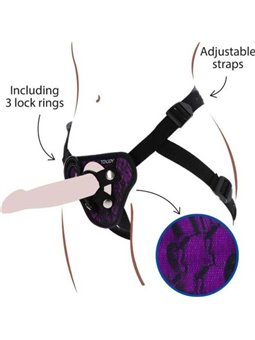 Get Real - Strap-On Lace Harness Purple