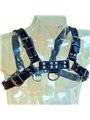 Leather Body - Blue and Black Leather Harness Chest Bulldog