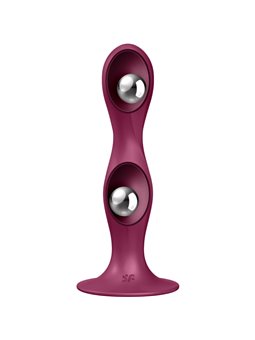 Satisfyer - Double Ball-R Silicone Dildo Garnet