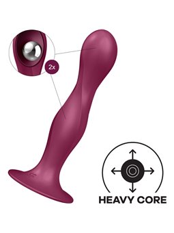 Satisfyer - Double Ball-R Silicone Dildo Garnet