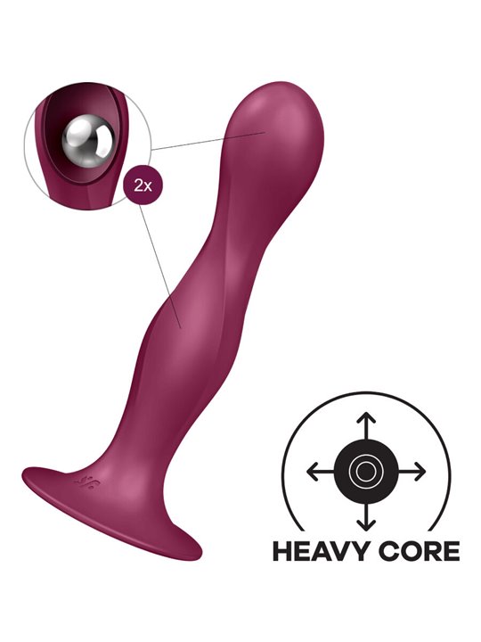 Satisfyer - Double Ball-R Silicone Dildo Garnet