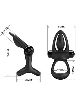 Pretty Love - Vibrating Ring 10 Vibrations Black Silicone