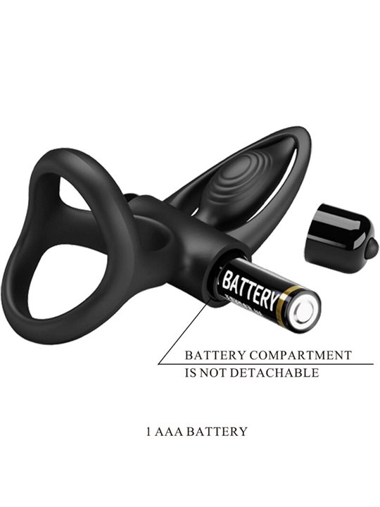 Pretty Love - Anello Vibrante 10 Vibrazioni in Silicone Nero