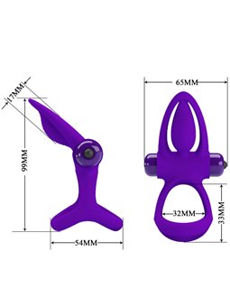 Pretty Love - Anello Vibrante 10 Vibrazioni in Silicone Violetto
