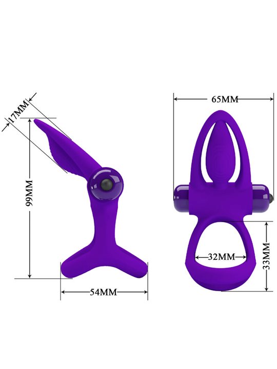 Pretty Love - Anello Vibrante 10 Vibrazioni in Silicone Violetto
