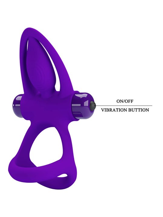 Pretty Love - Anello Vibrante 10 Vibrazioni in Silicone Violetto